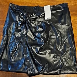 Cider Black Satin Skirt